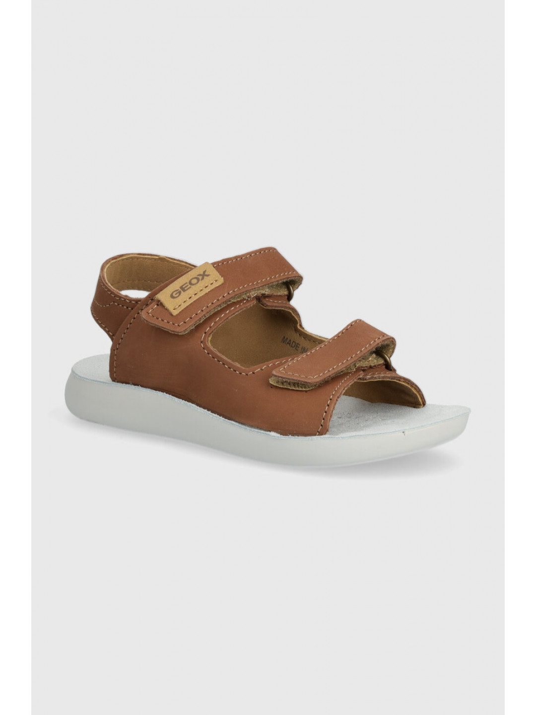 Dětské nubukové sandály Geox SANDAL LIGHTFLOPPY hnědá barva